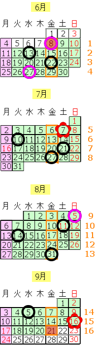 カレンダーマウスオン