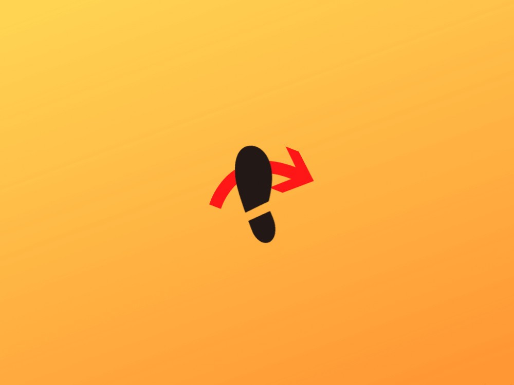 回転している足